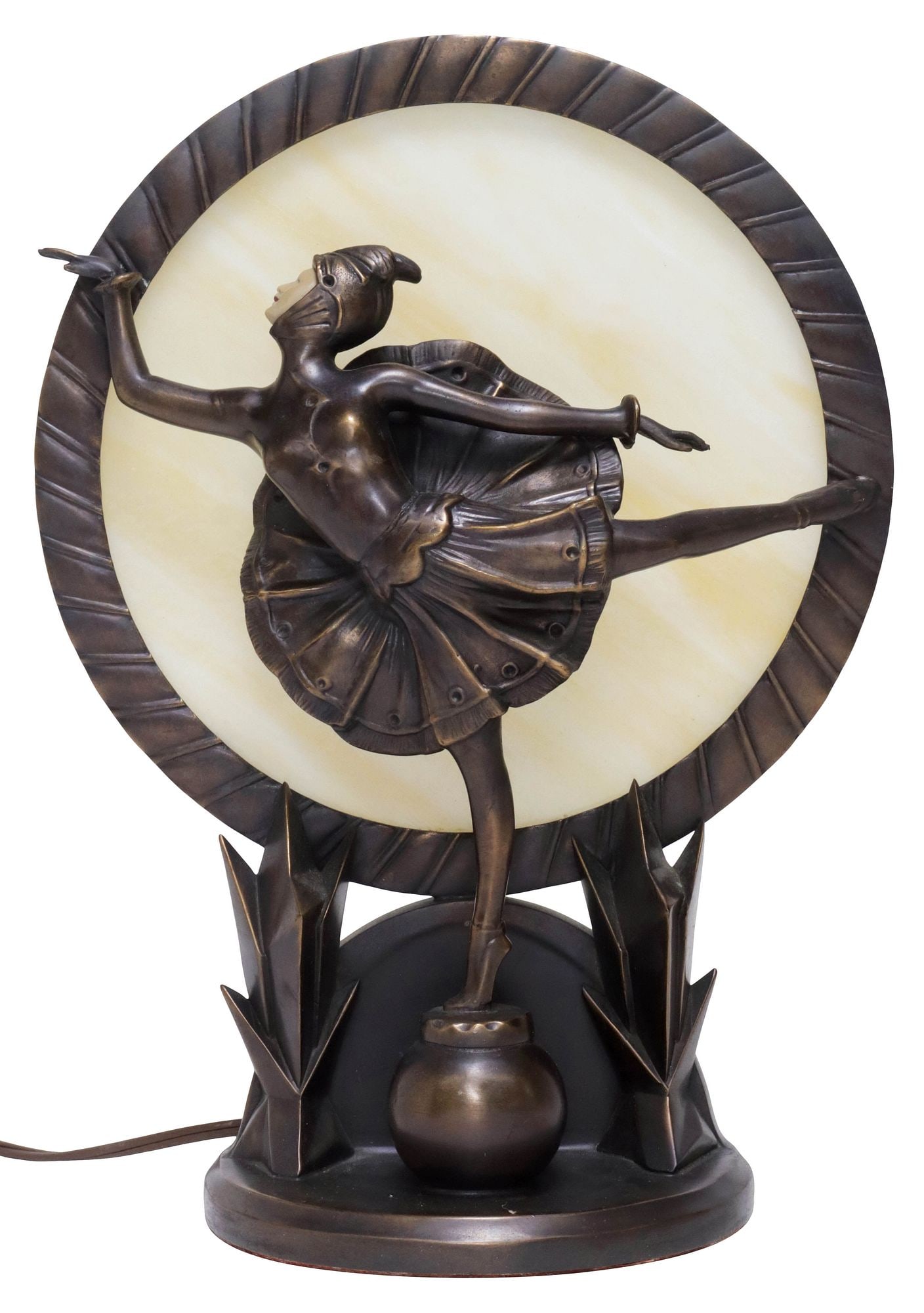 MANNER OF GERDA GERDAGO ART DECO STYLE FIGURAL BRONZE DANCER LAMP (1 of 6)