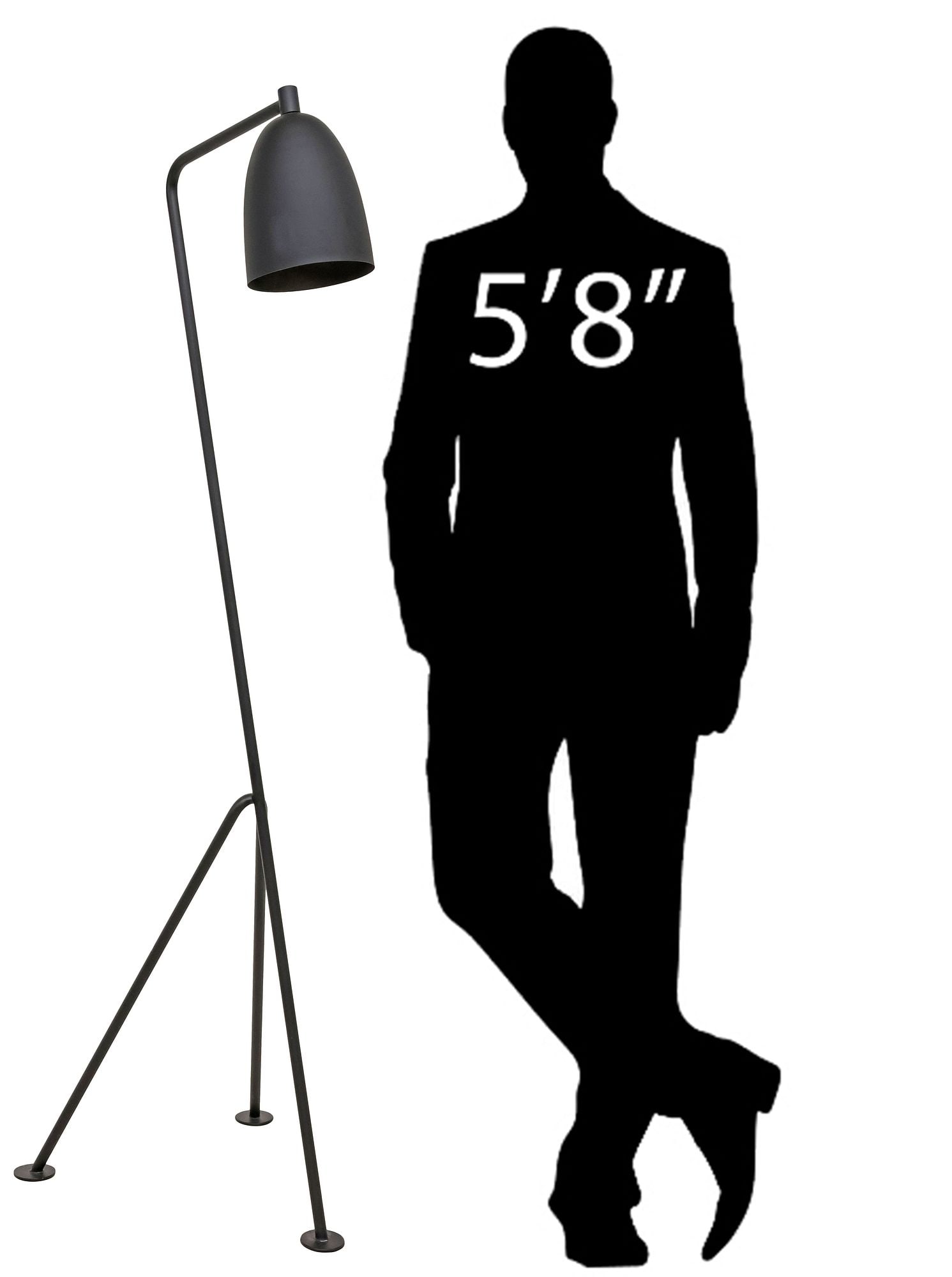 NOIR (ATTRIB.) 'ASTI' INDUSTRIAL MATTE BLACK STEEL 1-LT FLOOR LAMP, 74"H (1 of 6)