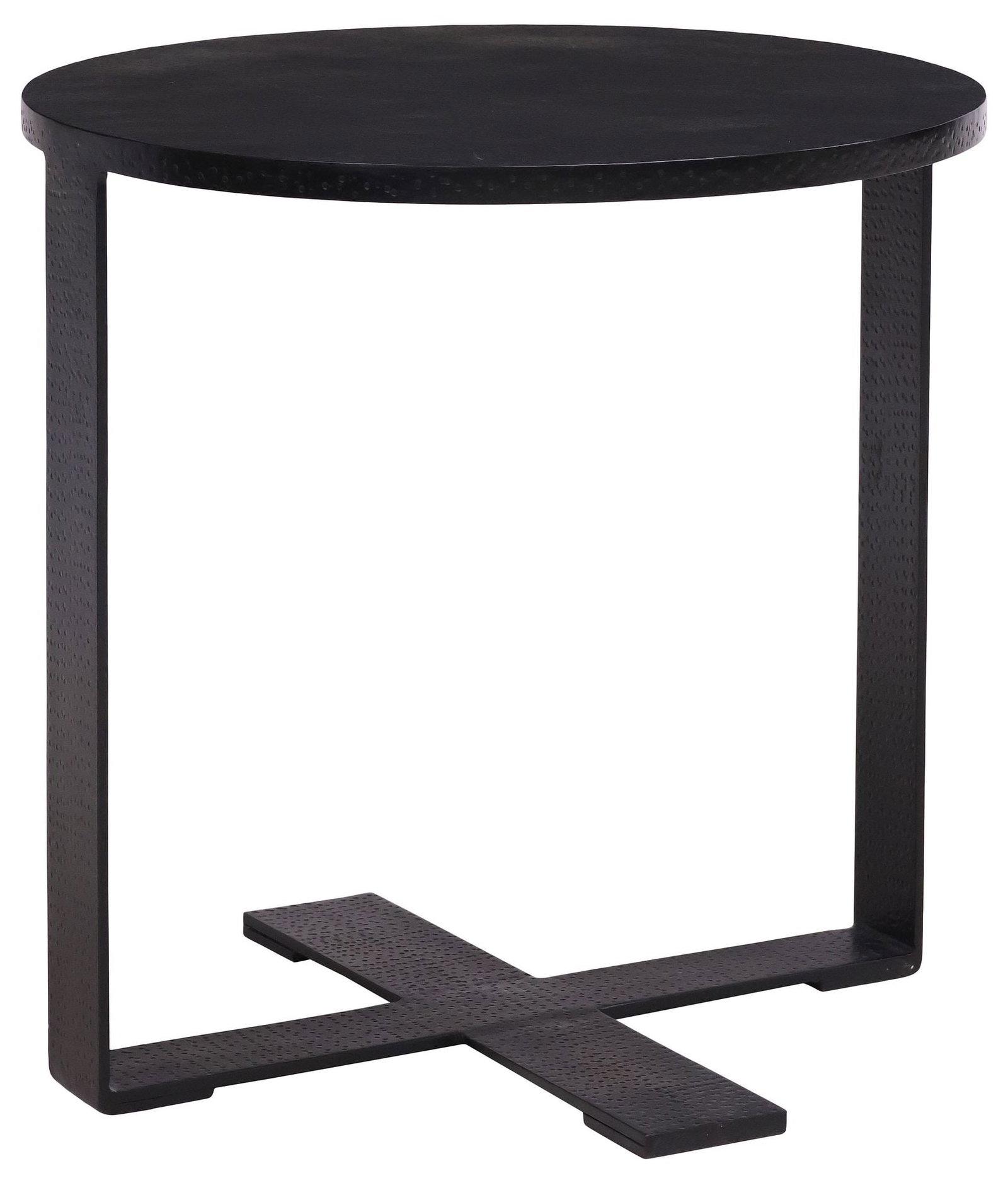 ARTERIORS (ATTRIB.) 'RAMIRO' CONTEMPORARY HAMMERED IRON SIDE TABLE (1 of 4)