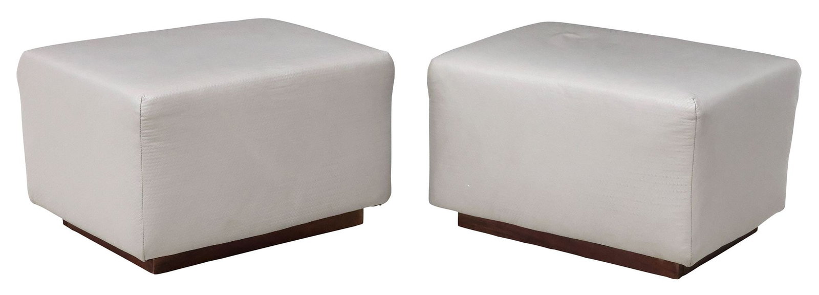 (2) CONTEMPORARY EMBOSSED LEATHER OTTOMANS / FOOTSTOOLS (1 of 4)
