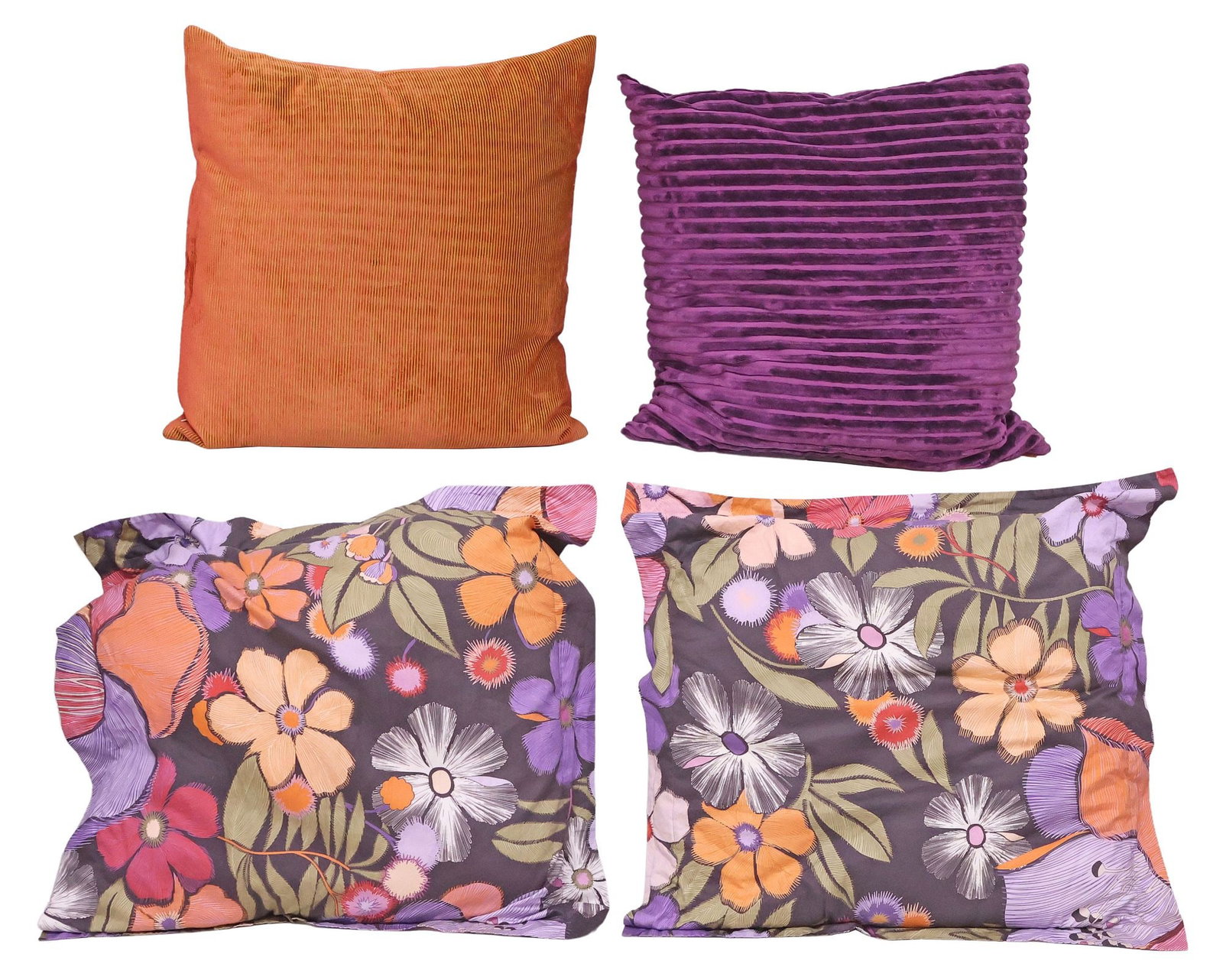 (4) MISSONI HOME FOR ROCHE BOBOIS 'MAH JONG' DESIGNER THROW PILLOWS: (lot of 4) Designer throw pillows, Missoni Home for Roche Bobois, from the "Mah Jong" collection, each with zip closure and maker's tag at exterior, including: (2) in striped fabric upholstery, with d