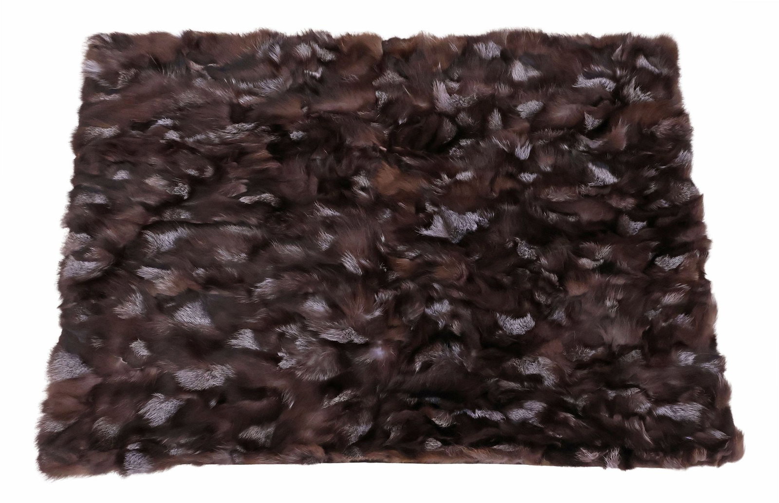 ADRIENNE LANDAU NEIMAN MARCUS NATURAL SILVER FOX BLANKET W/ TAGS: Large silver fox fur throw blanket, Adrienne Landau, black lined backing, retaining maker's tag and Neiman Marcus retail tag, approx 70"l, 52"w, 6lbs **Provenance: Treasures from the vaults of a Dalla