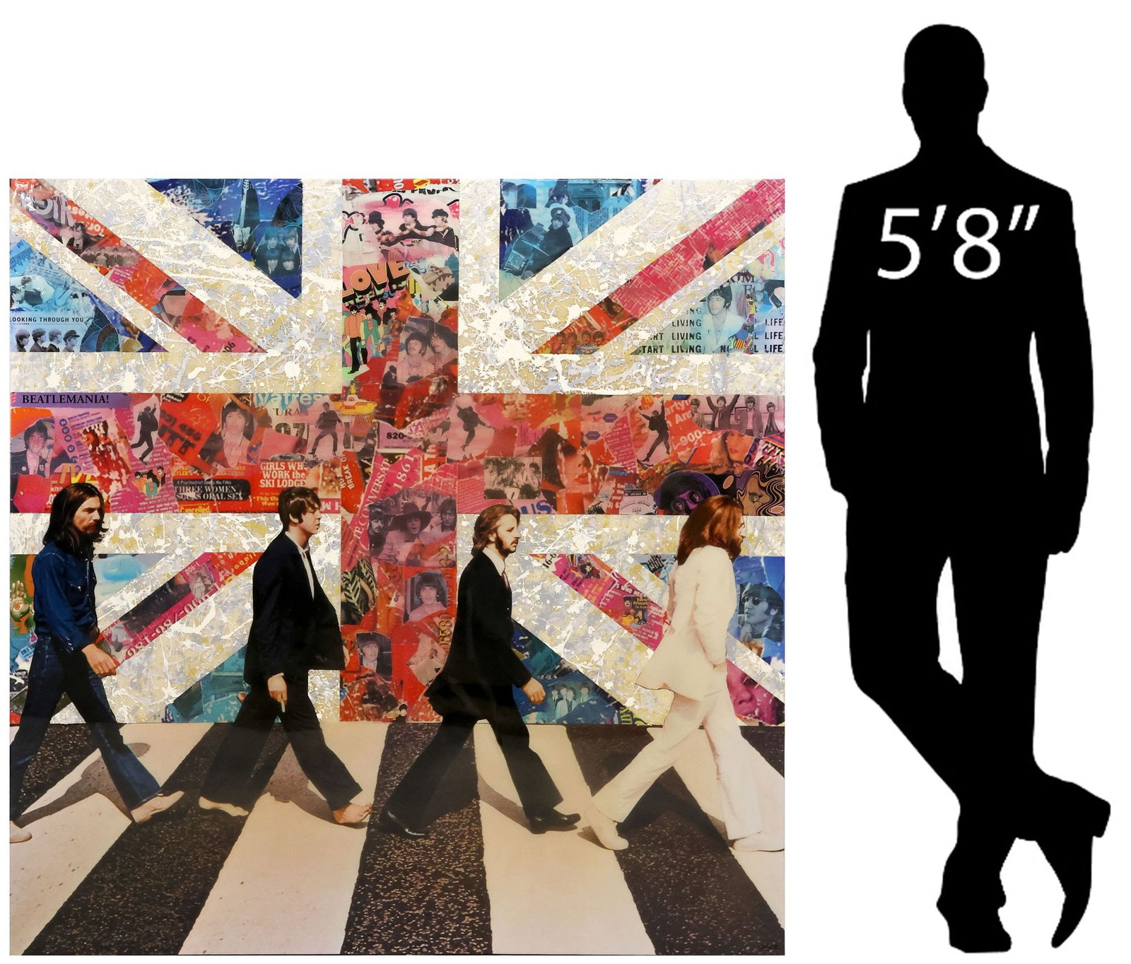 DeVON STANFIELD (B.1968) MIXED MEDIA POP ART COLLAGE, THE BEATLES (1 of 5)