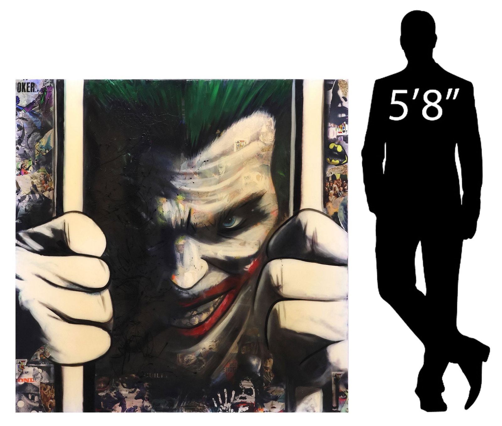 DeVON STANFIELD (B.1968) MIXED MEDIA POP ART COLLAGE, THE JOKER (1 of 6)