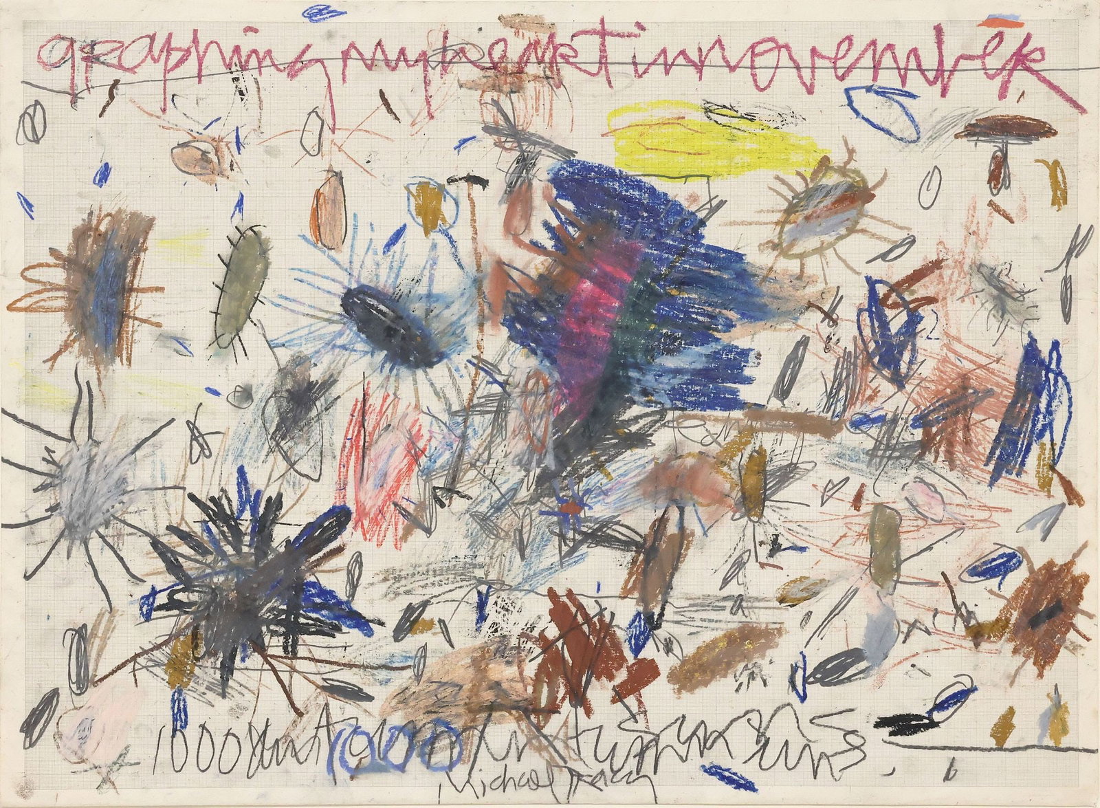 MICHAEL TRACY (TX, D.2024) 'GRAPHING MY HEART'S MOVEMENTS' ABSTRACT MIXED MEDIA (1 of 3)