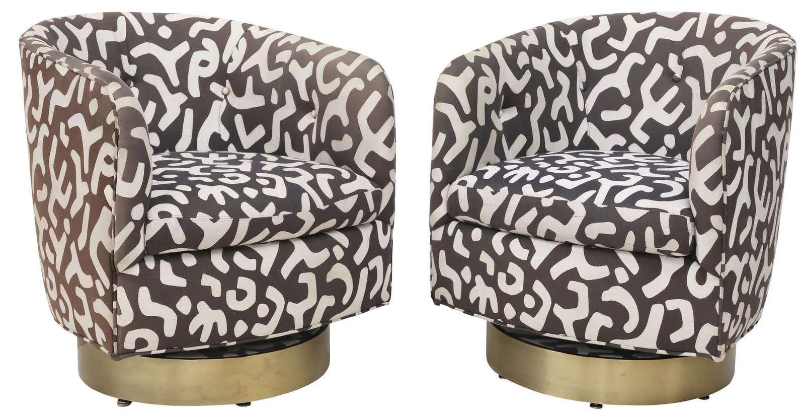 (2) MILO BAUGHMAN (D.2003) FOR THAYER COGGIN 'ROXY WOULD' SWIVEL CLUB CHAIRS (1 of 4)