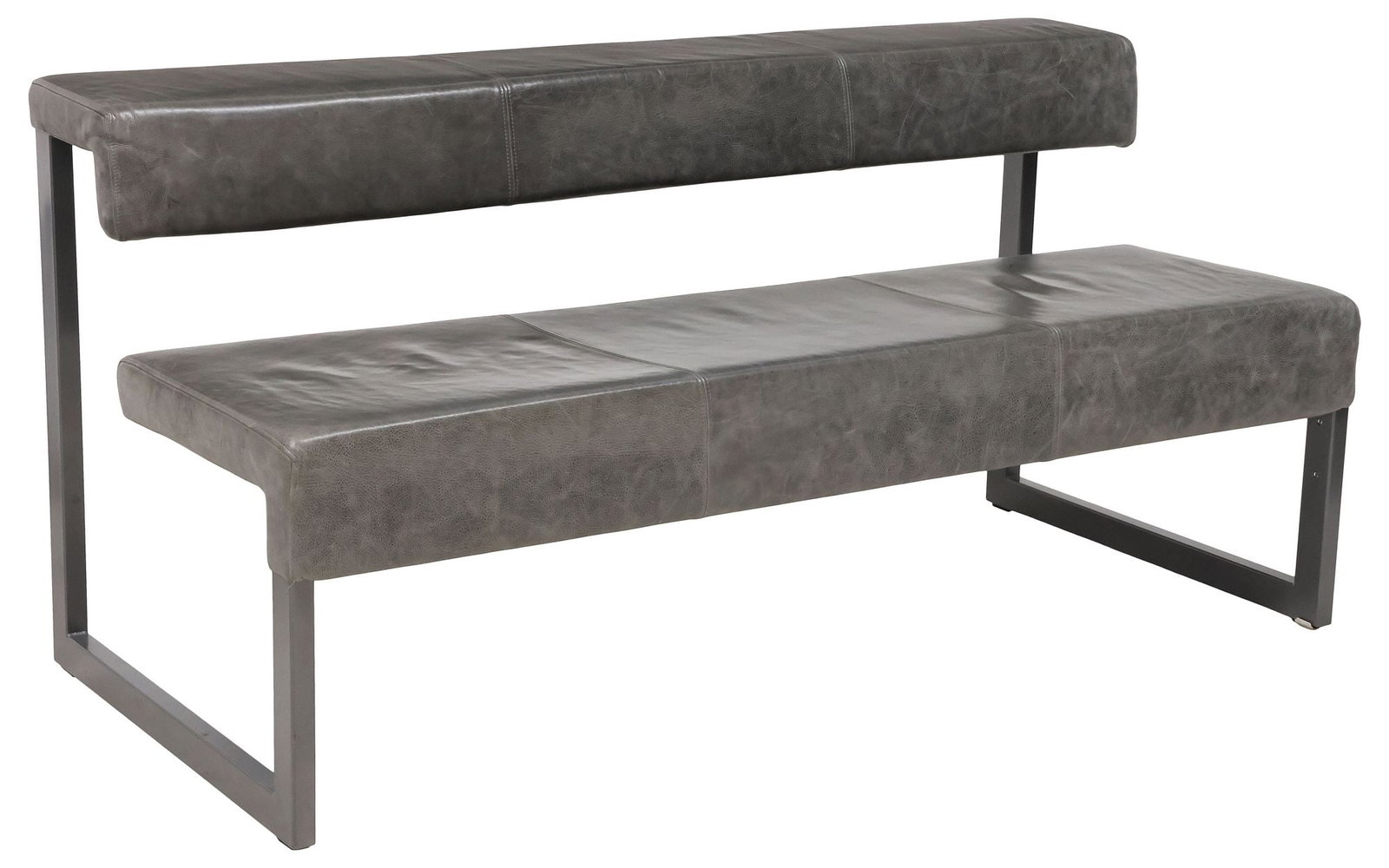 CONTEMPORARY KARL-FRIEDRICH FORSTER 'GATE' LEATHER & STEEL BENCH (1 of 6)