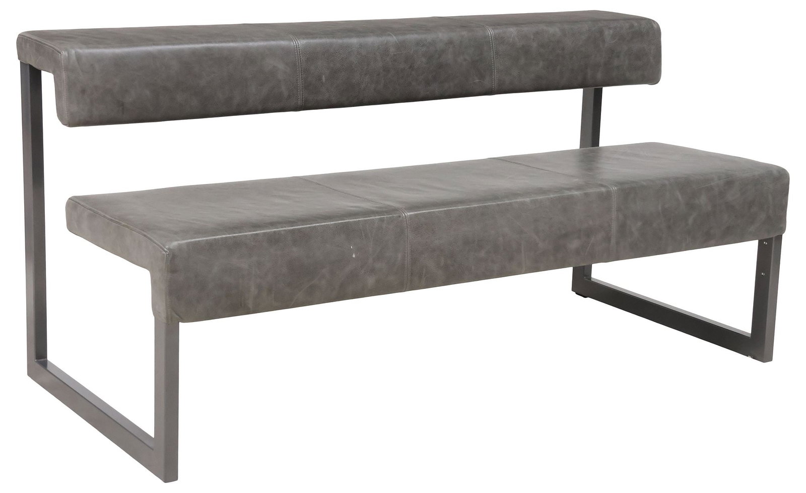 CONTEMPORARY KARL-FRIEDRICH FORSTER 'GATE' LEATHER & STEEL BENCH (1 of 6)