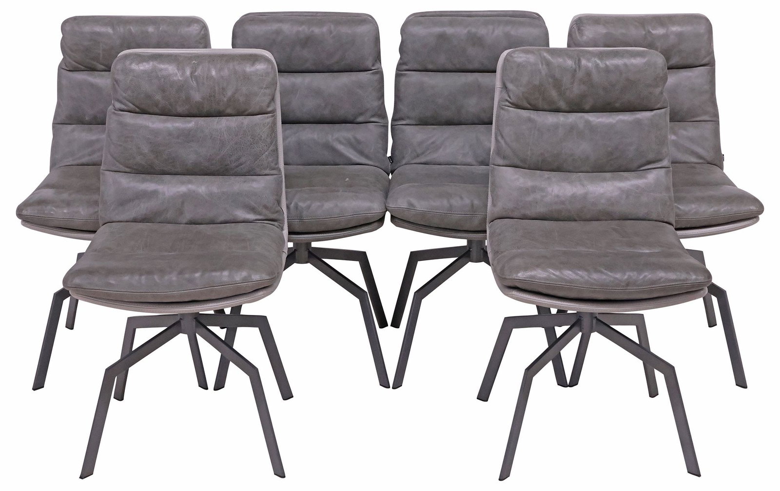 (6) CONTEMPORARY KARL-FRIEDRICH FORSTER 'ARVA' LEATHER & STEEL CHAIRS (1 of 4)