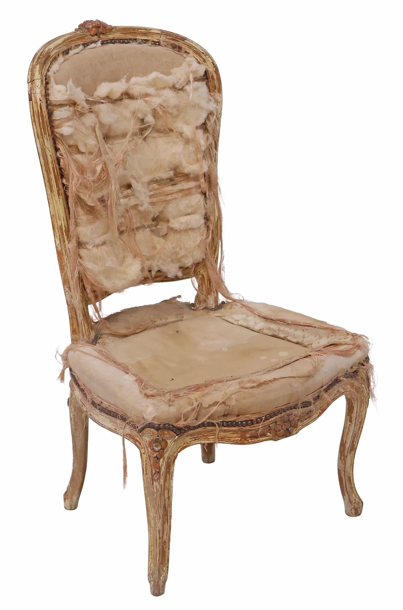 FRENCH LOUIS XV STYLE BOUDOIR / VANITY CHAIR, 18TH / 19TH C. (1 of 4)