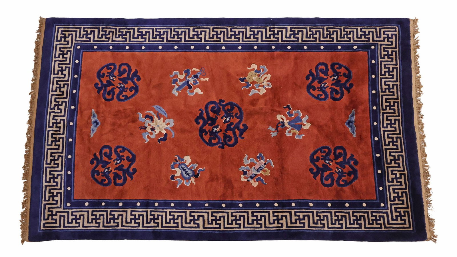ESTATE CHINESE HAND-TIED WOOL RUG, 6'7" X 4'4.5" (1 of 3)