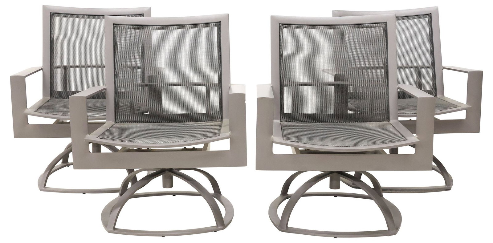 (4) BROWN JORDAN 'PARKWAY SLING SWIVEL ROCKER' CONTEMPORARY PATIO CHAIRS (1 of 4)