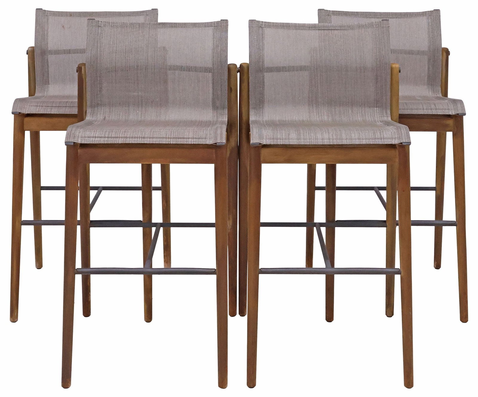 (4) HENRIK PEDERSEN (B.1967) FOR GLOSTER 'SWAY' SLING-SEAT TEAK BAR CHAIRS (1 of 4)