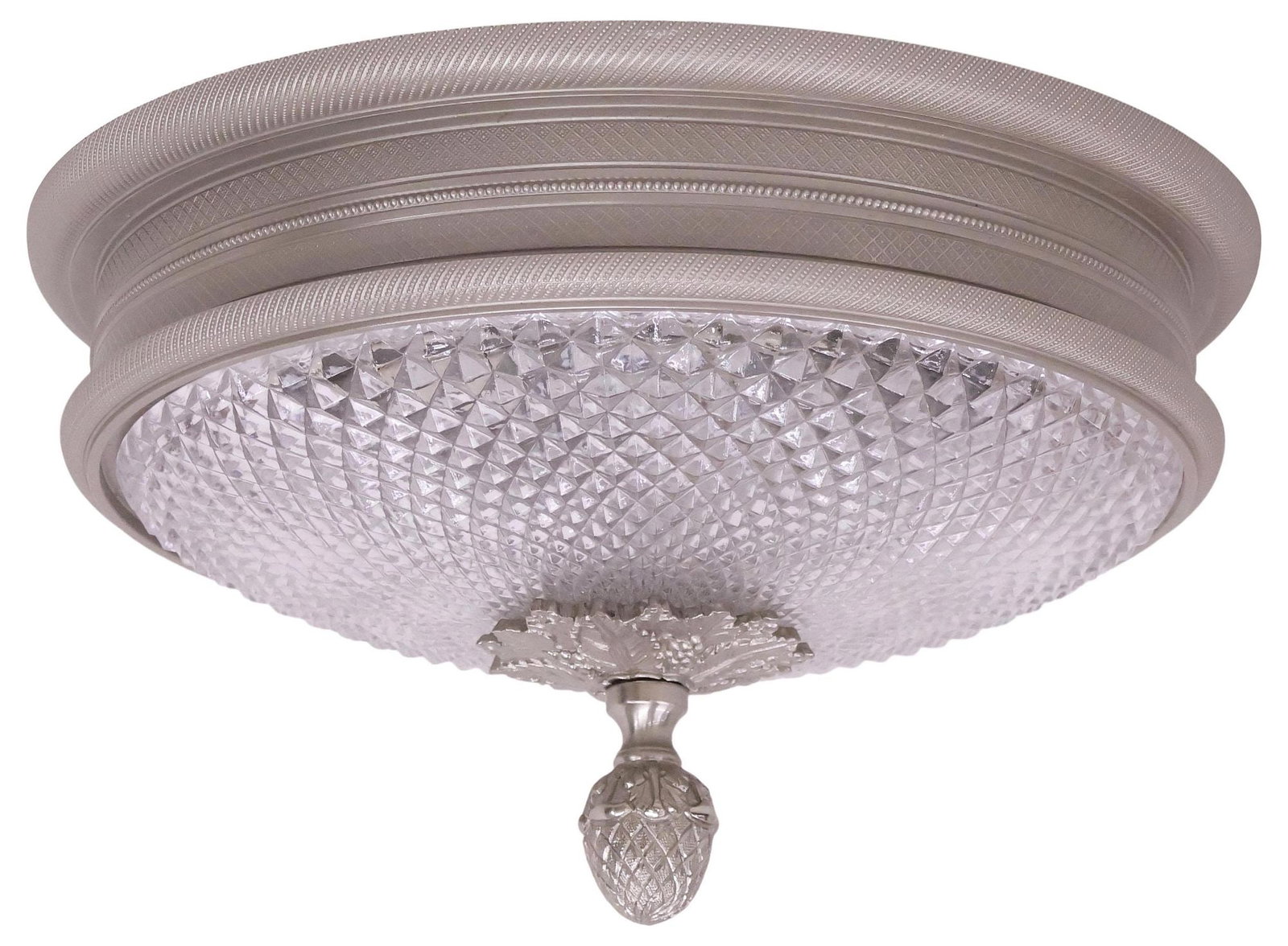 DESIGNER SHERLE WAGNER 'KNURLED' CUT-CRYSTAL FLUSH-MOUNT CEILING LIGHT (1 of 4)