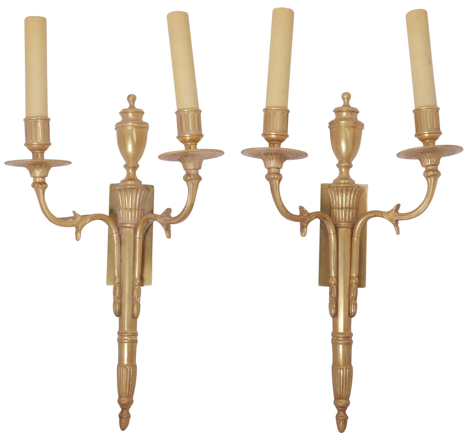 (2) NEOCLASSICAL STYLE ORMOLU 2-LIGHT WALL SCONCES (1 of 3)