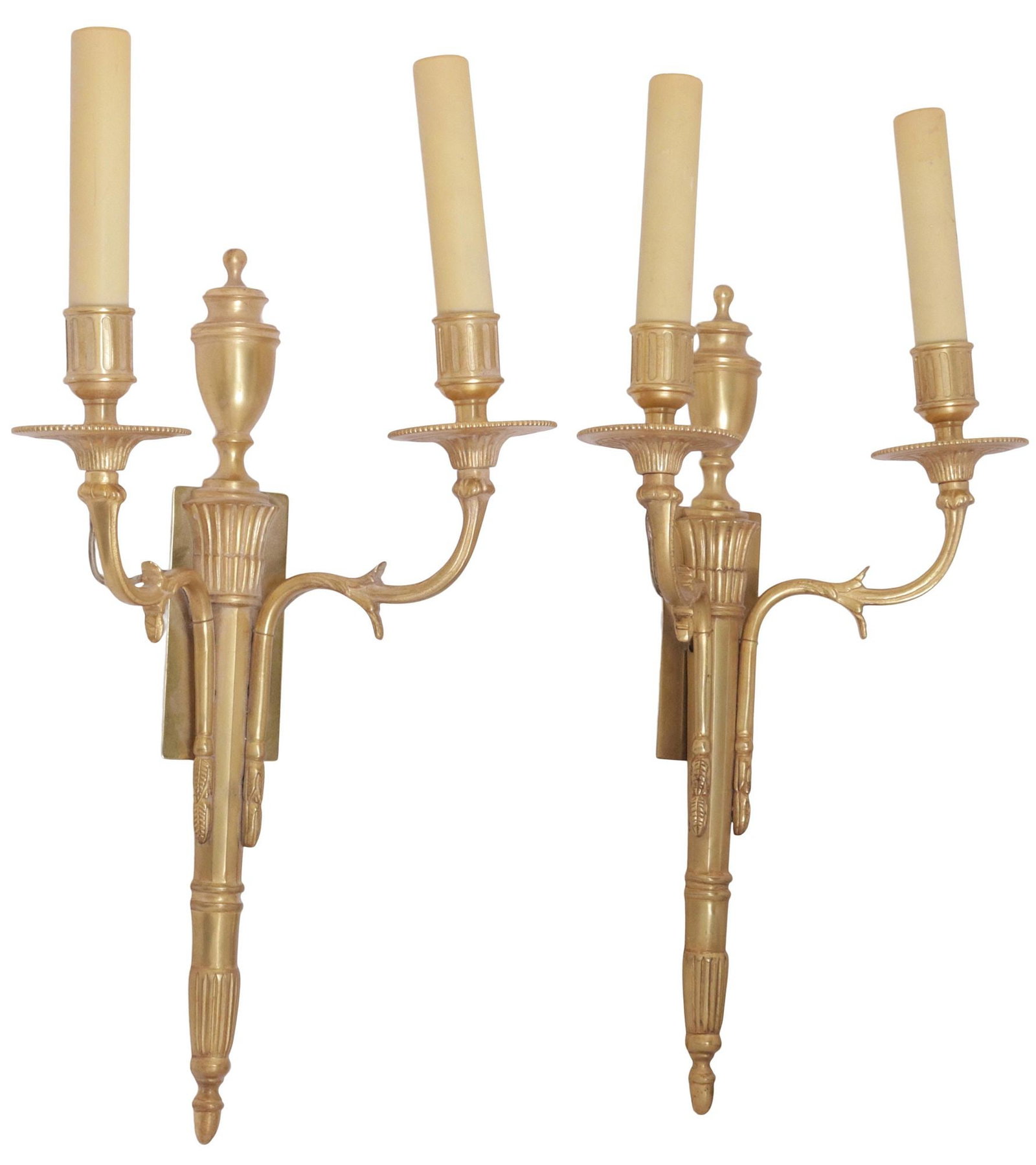 (2) NEOCLASSICAL STYLE ORMOLU 2-LIGHT WALL SCONCES - 2