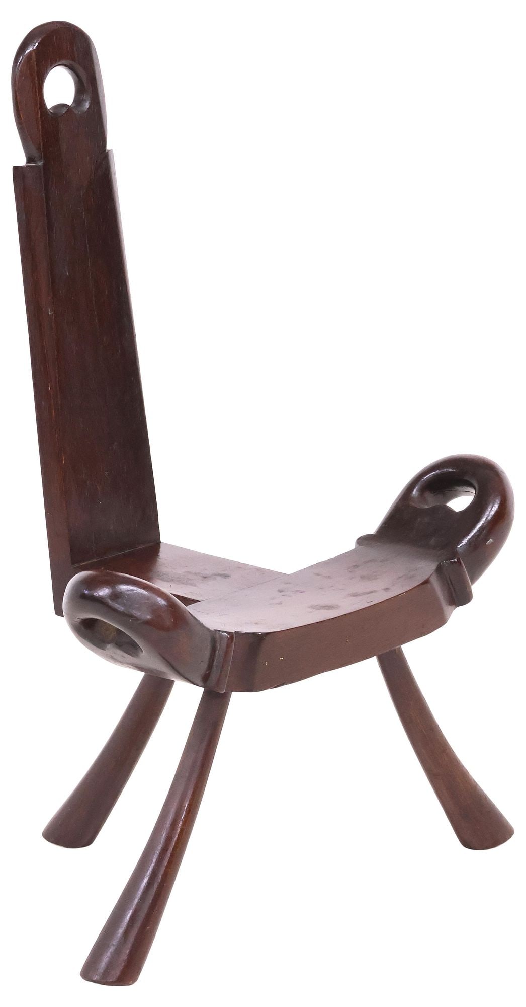 PRIMITIVE FRENCH ALPINE ESCABELLE STOOL / TRIPOD BIRTHING CHAIR (1 of 4)