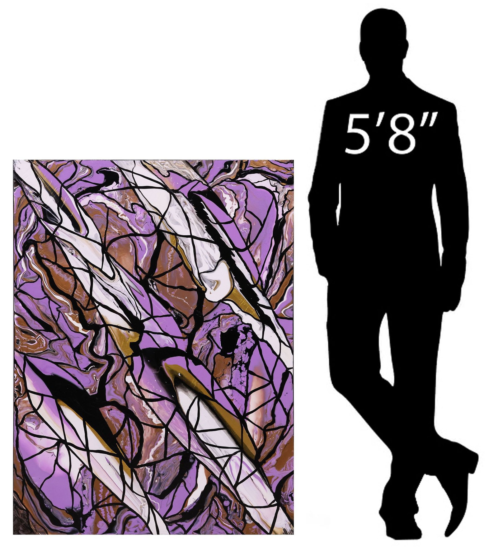 PETRONELLA GREER (B.1945) ACRYLIC PAINTING, 'LAVENDER FAULT LINES,' 48" X 36": Gallery-wrapped acrylic on canvas painting, "Lavender Fault Lines," signed verso Petronella Greer (Texas, b.1945), titled on back stretcher, accompanied by certificate of authenticity issued by the ar