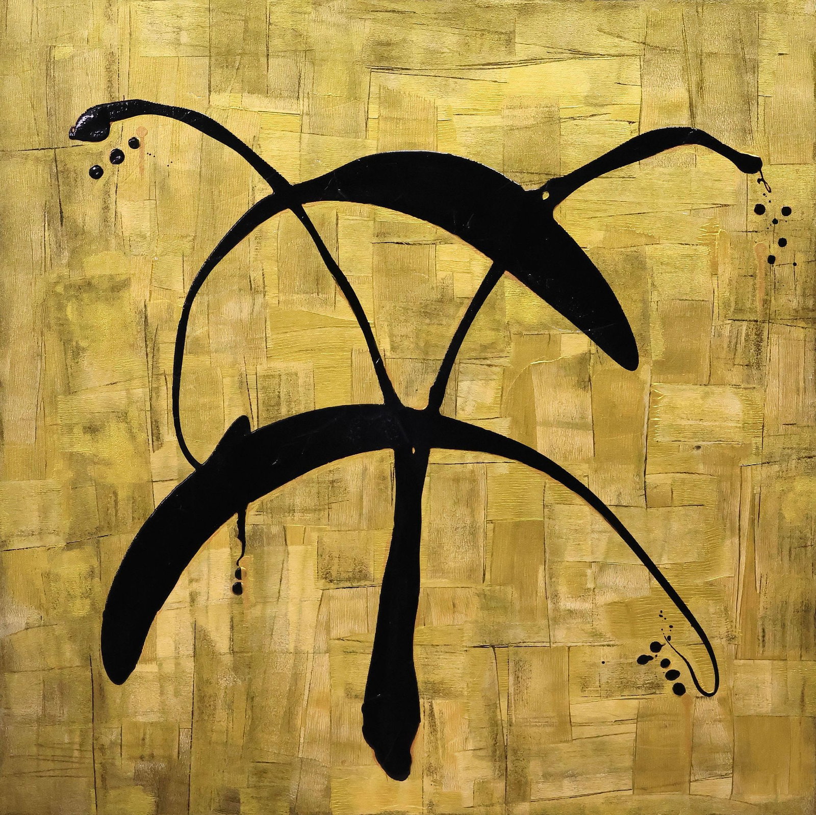 PETRONELLA GREER (B.1945) ACRYLIC PAINTING, 'ECHO IN INK': Gallery-wrapped acrylic on canvas painting, "Echo in Ink," signed verso Petronella Greer (Texas, b.1945), titled on back stretcher, accompanied by certificate of authenticity issued by the artist, han
