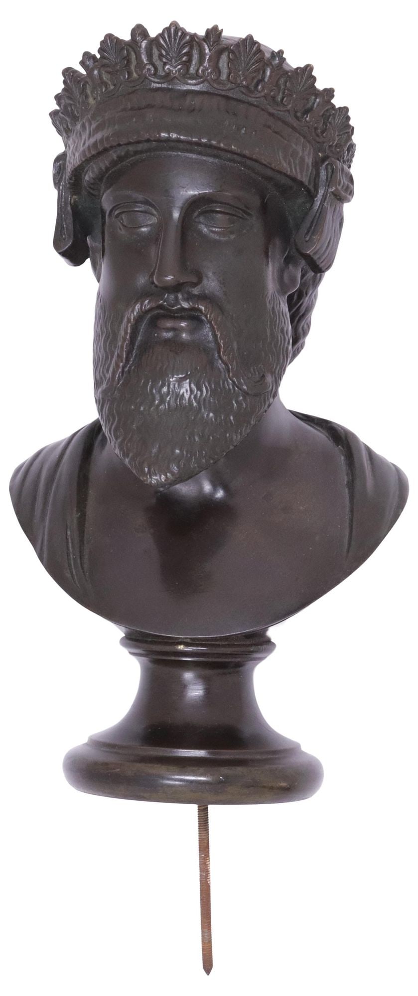 GRAND TOUR STYLE PATINATED BRONZE ARCHITECTURAL BUST OF JUPITER (1 of 4)