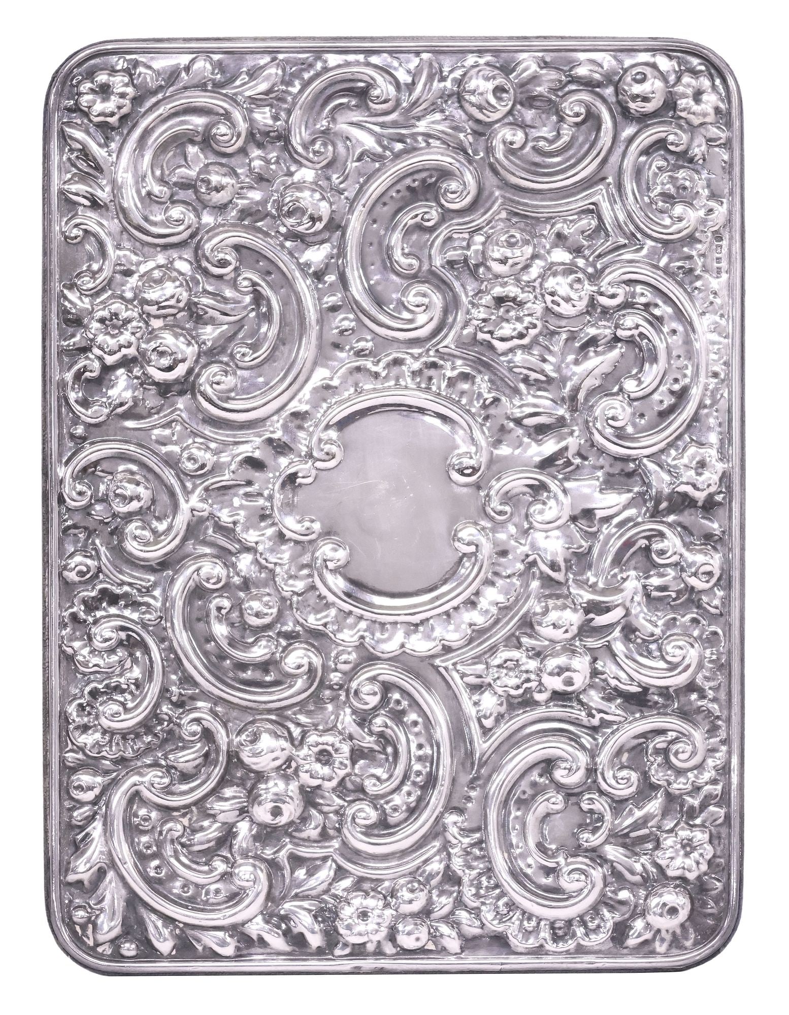 P.J. PANTON BIRMINGHAM REPOUSSE STERLING SILVER CLAD DRESSING MIRROR (1 of 3)