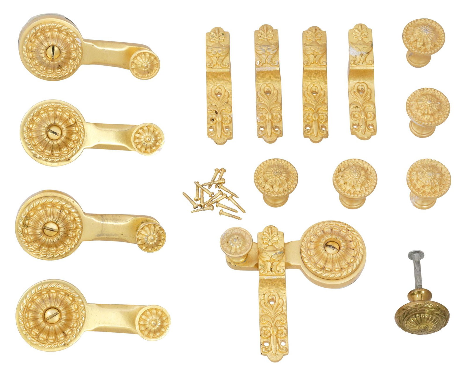 (LOT) DESIGNER SHERLE WAGNER 'LEAF' & 'ACANTHUS' HARDWARE: LEVERS & KNOBS (1 of 5)