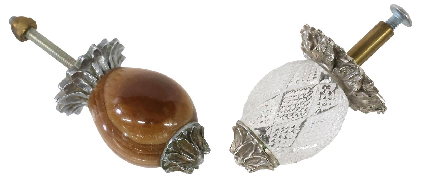 (18) SHERLE WAGNER CUT CRYSTAL PINEAPPLE & ONYX HARDWARE: KNOBS / PULLS - 3