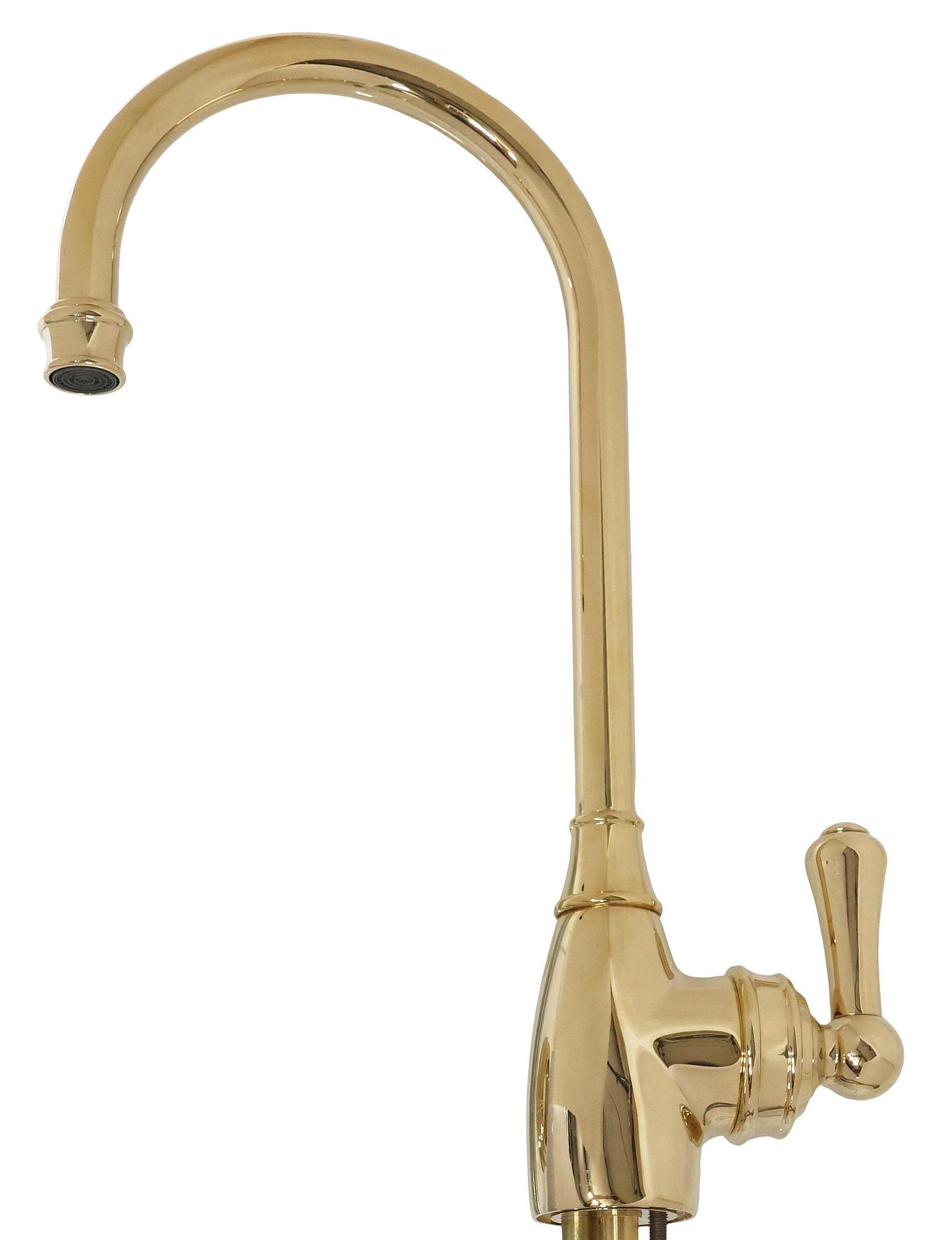 DESIGNER PERRIN & ROWE POLISHED METAL 'GEORGIAN ERA' KITCHEN BAR FAUCET SET: (lot) Designer modern polished metal kitchen faucet set, Perrin & Rowe, 21st c., a deck-mount lever bar faucet set with various plumbing fixtures, accompanied by branded installation instructions,