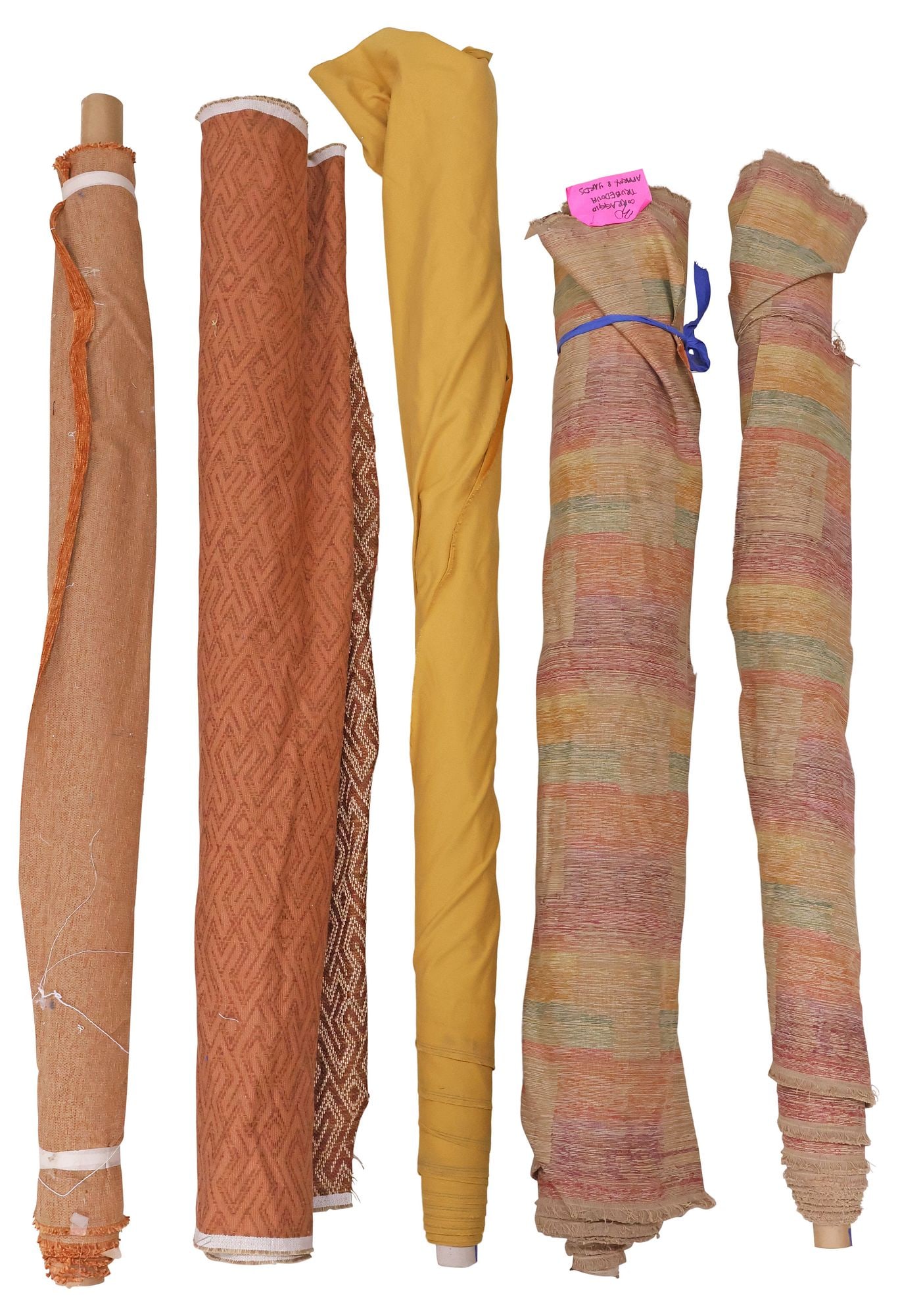 (5) COLLECTION OF WARM-TONED UPHOLSTERY FABRIC BOLTS, 2 CORRAGIO (ATTRIB.) (1 of 6)