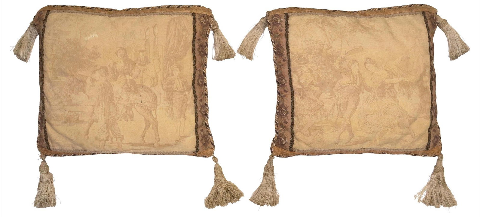 (2) DECORATIVE CUSTOM TAPESTRY-FRONT THROW PILLOWS / CUSHIONS (1 of 5)