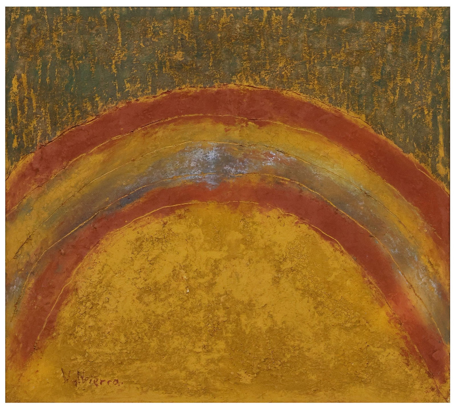 SIGNED VALTIERRA ABSTRACT MIXED MEDIA ON CANVAS, TONAL RAINBOW (1 of 4)