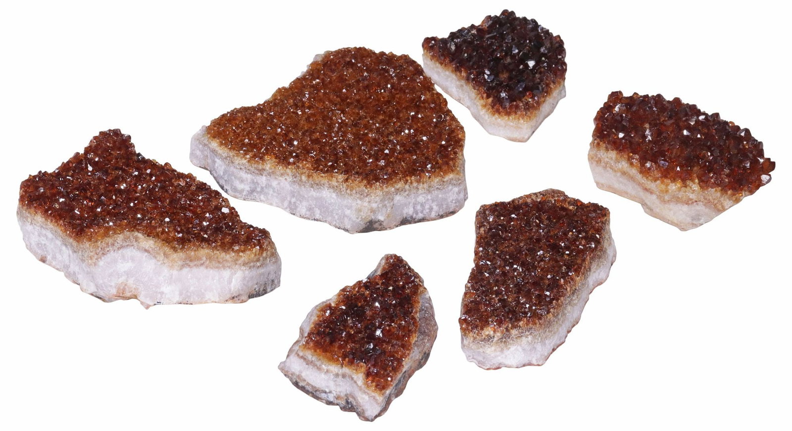 (6) GEOLOGICAL ORANGE CRYSTAL CLUSTER SPECIMENS (1 of 4)