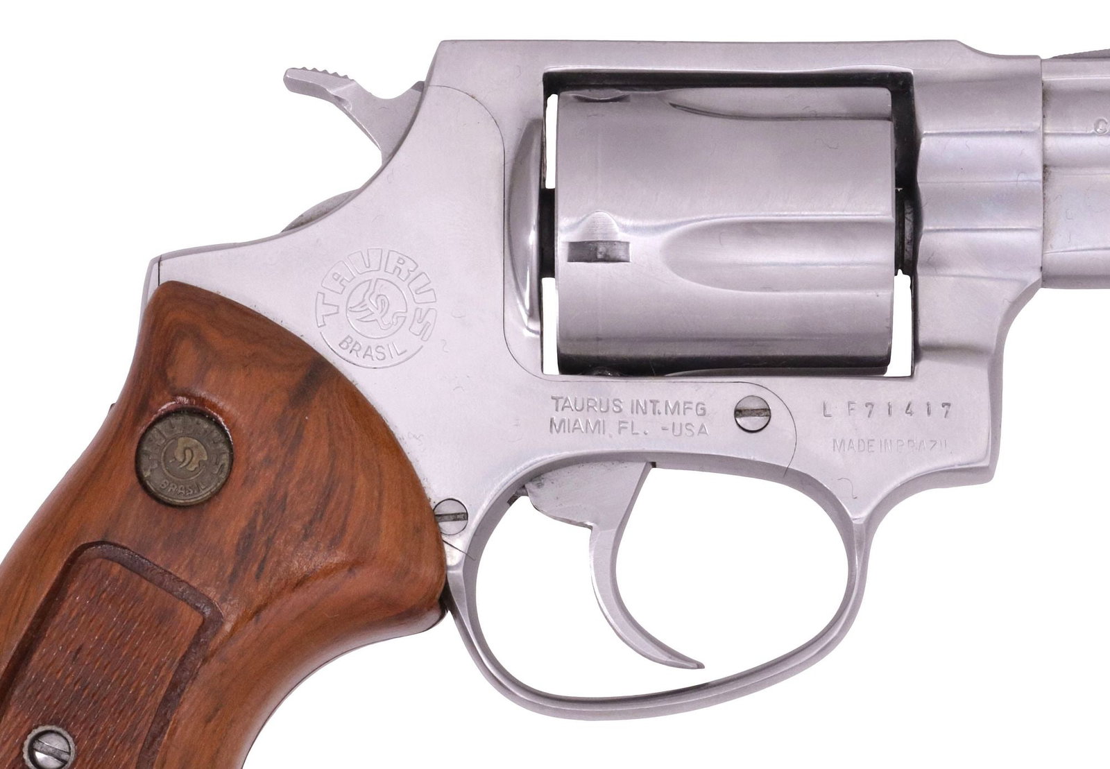 TAURUS .38 SPECIAL DOUBLE ACTION REVOLVER, NICKEL FINISH (1 of 5)