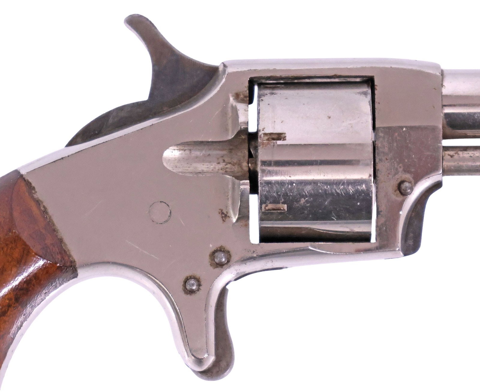 H&R VICTOR NO. 1 REVOLVER, .22 CALIBER, 1876 PATENT *ANTIQUE*: Harrington & Richardson Victor No.1 Revolver, single action, .22 caliber, 2.25" round barrel, spike front sight, the top strap with sight groove and model name with "Pat. May 23, 1876", smooth 7 round