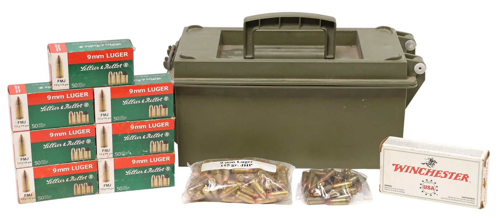 (582 ROUNDS) AMMO, 9MM LUGER CARTRIDGES (1 of 6)
