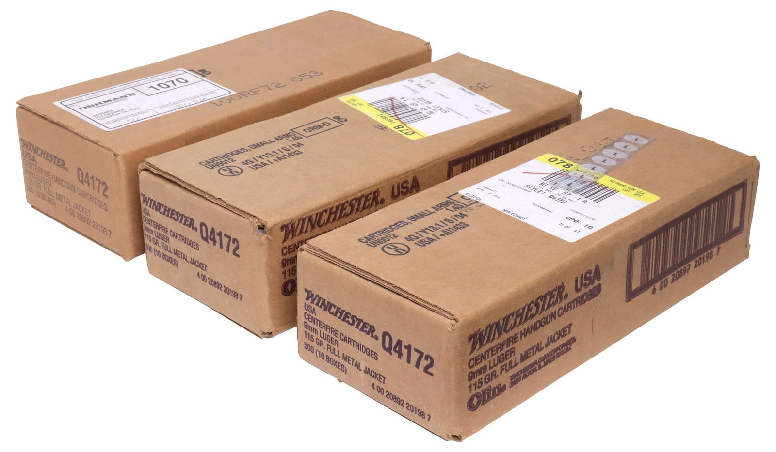 (1500 ROUNDS) WINCHESTER 9MM FMJ CASED AMMO (1 of 5)