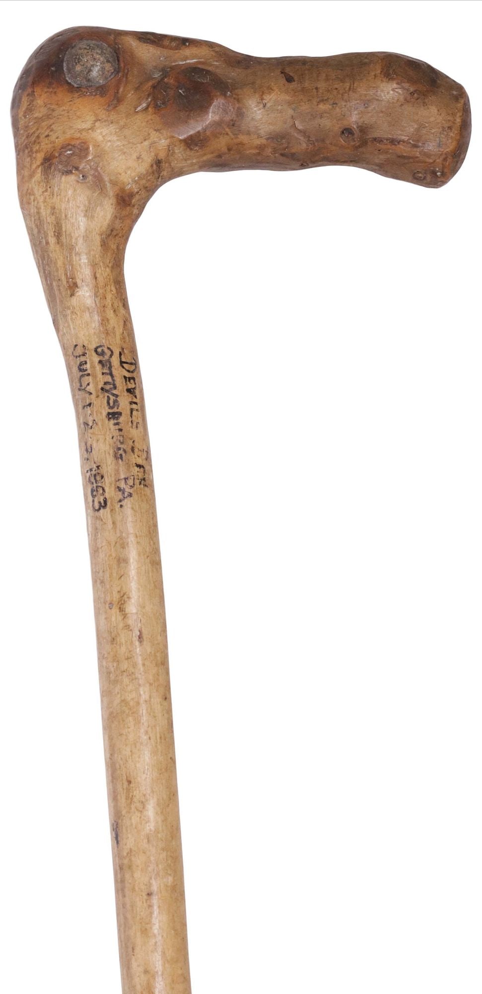 CIVIL WAR GETTYSBURG BATTLEFIELD DEVIL'S DEN BULLET-STRUCK ROOT CANE (1 of 6)