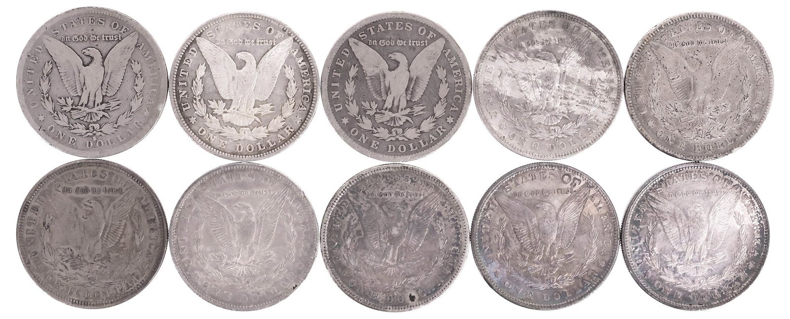 (10) U.S. MORGAN SILVER DOLLARS - 2