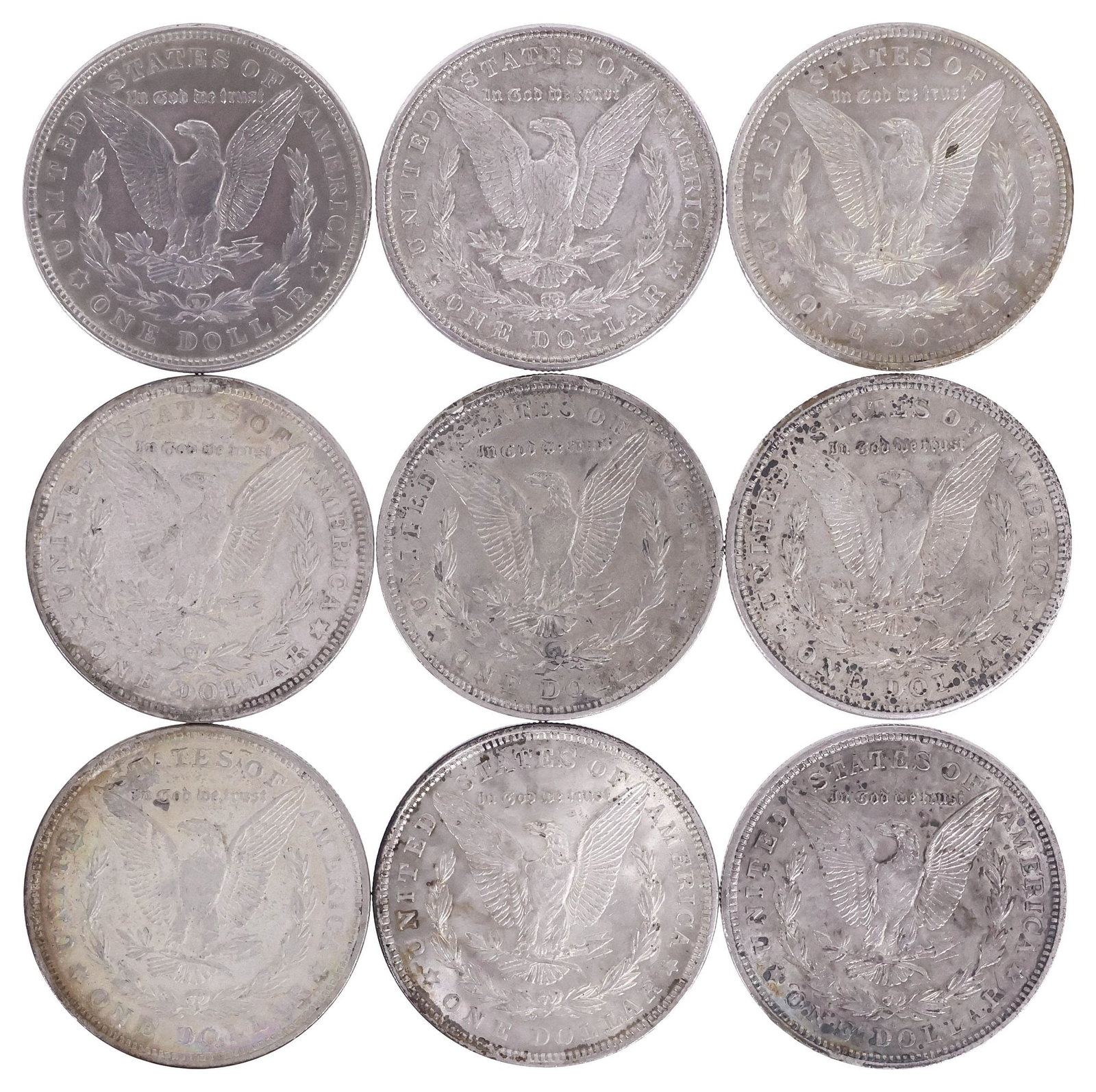 (9) U.S. MORGAN SILVER DOLLARS - 2