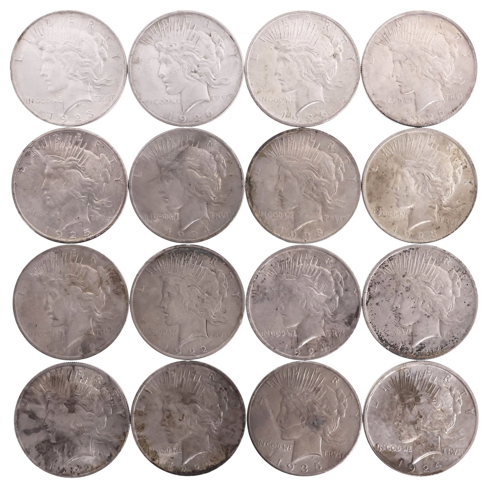 (16) U.S. PEACE SILVER DOLLARS (1 of 4)