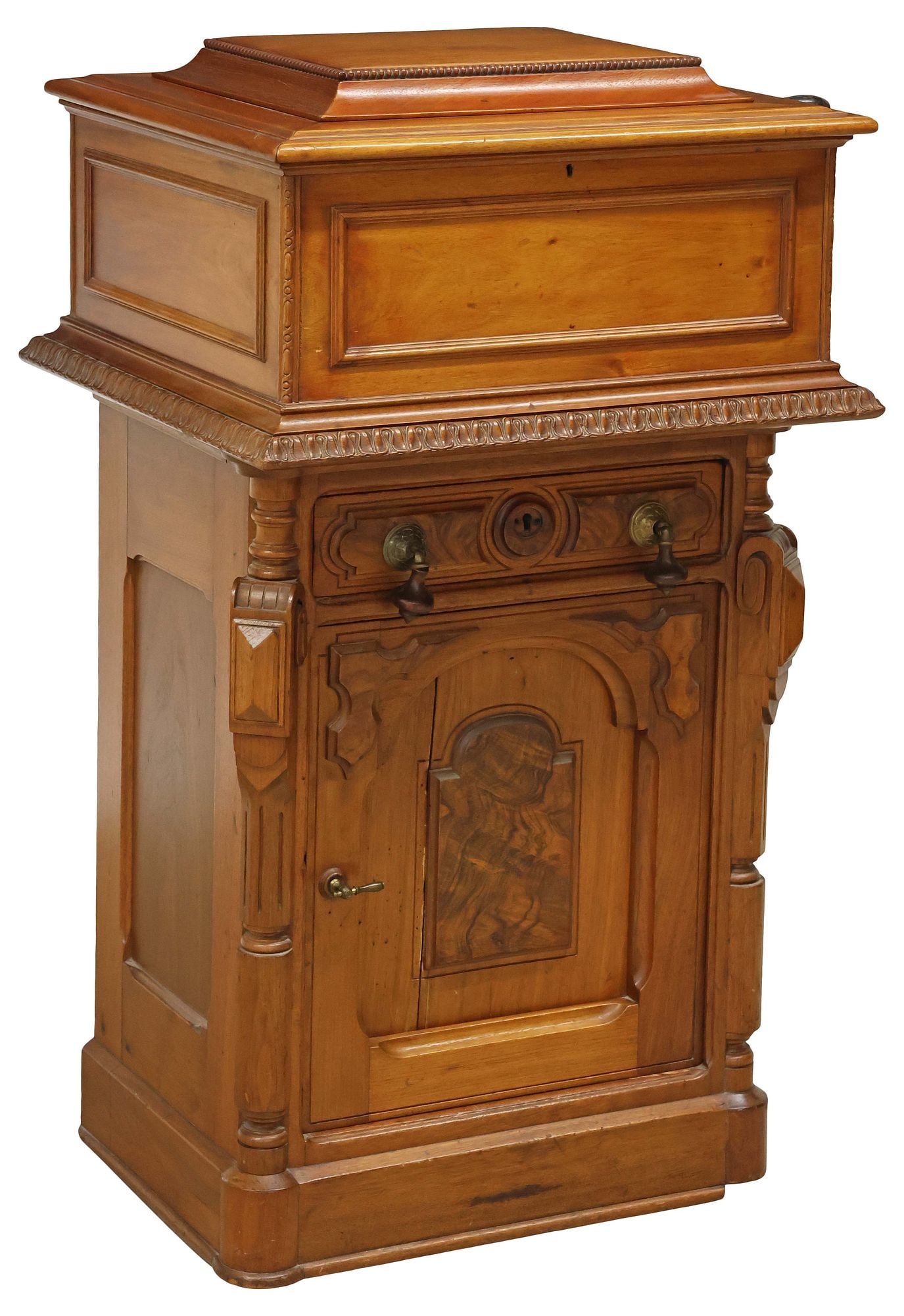 VICTORIAN REGINA CARVED WALNUT MUSIC BOX ON STAND WITH 15 DISCS (1 of 13)
