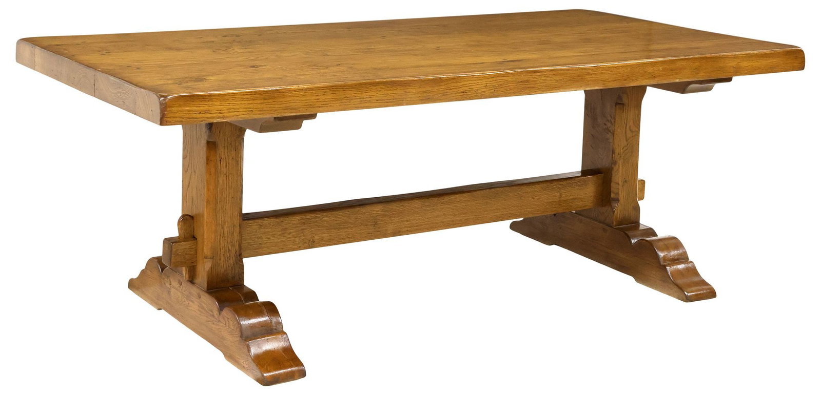 FRENCH PROVINCIAL OAK FARMHOUSE TABLE, 79"L (1 of 4)