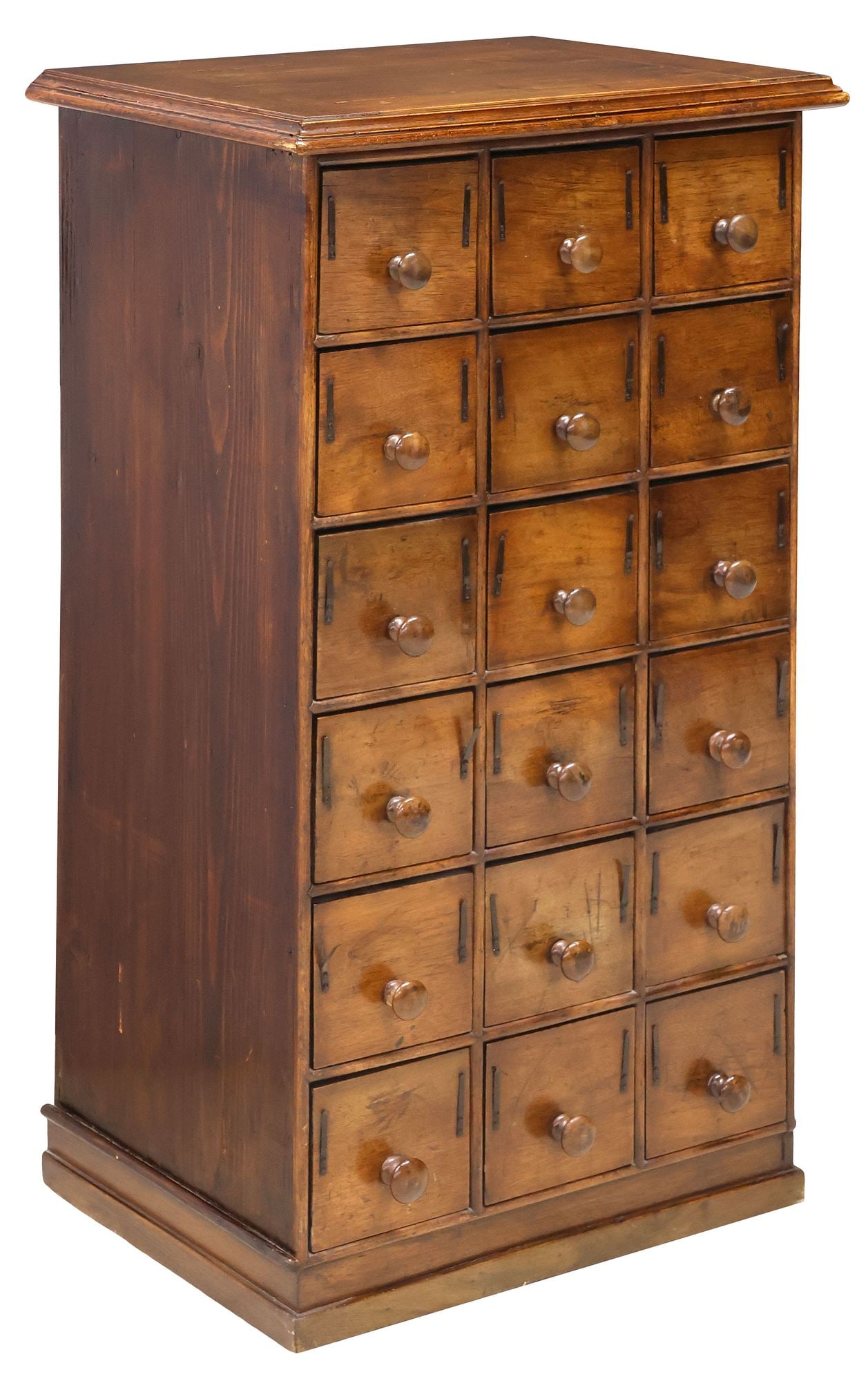 WALNUT 18-DRAWER APOTHECARY CABINET / CHEST, 19TH C. (1 of 5)