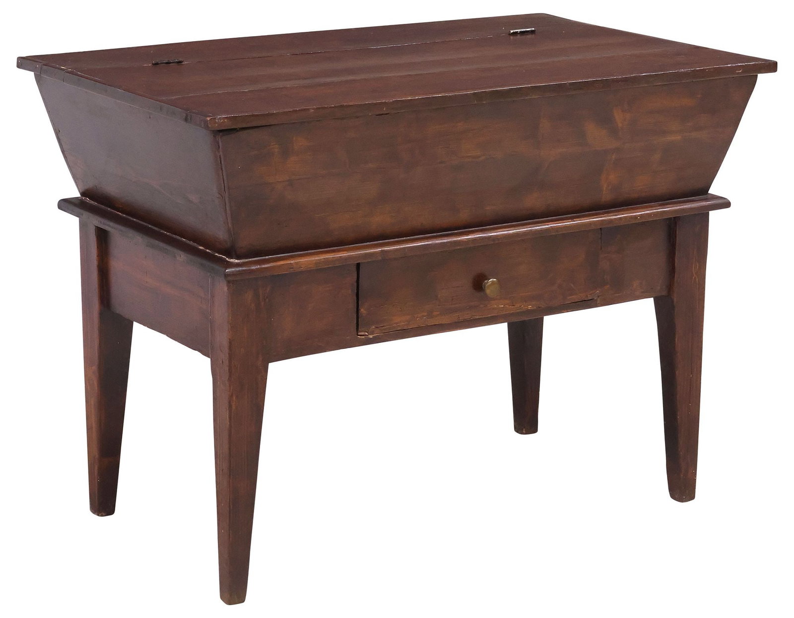 RUSTIC FRENCH PROVINCIAL LIFT-TOP PINE DOUGH BIN ON STAND (1 of 6)