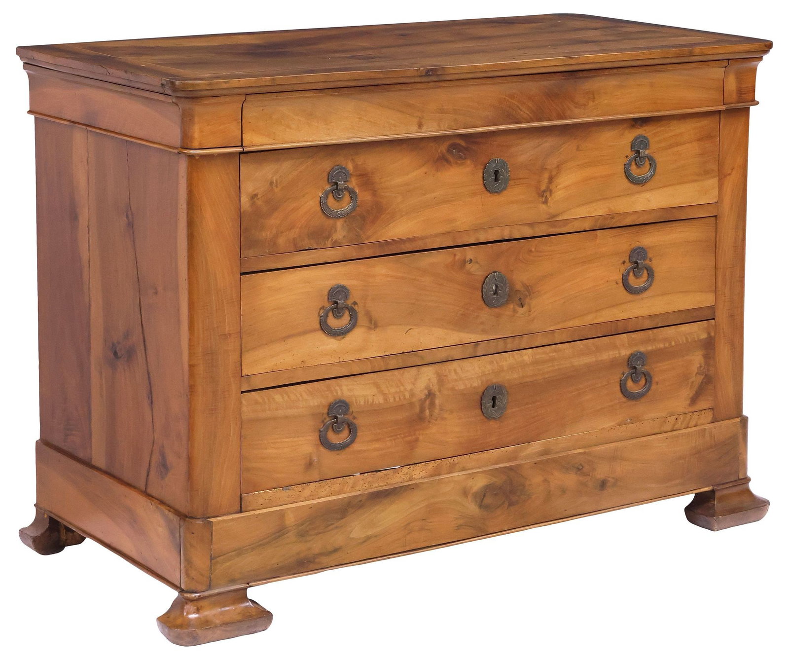 FRENCH LOUIS PHILIPPE PERIOD FIGURED WALNUT 4-DRAWER COMMODE (1 of 5)