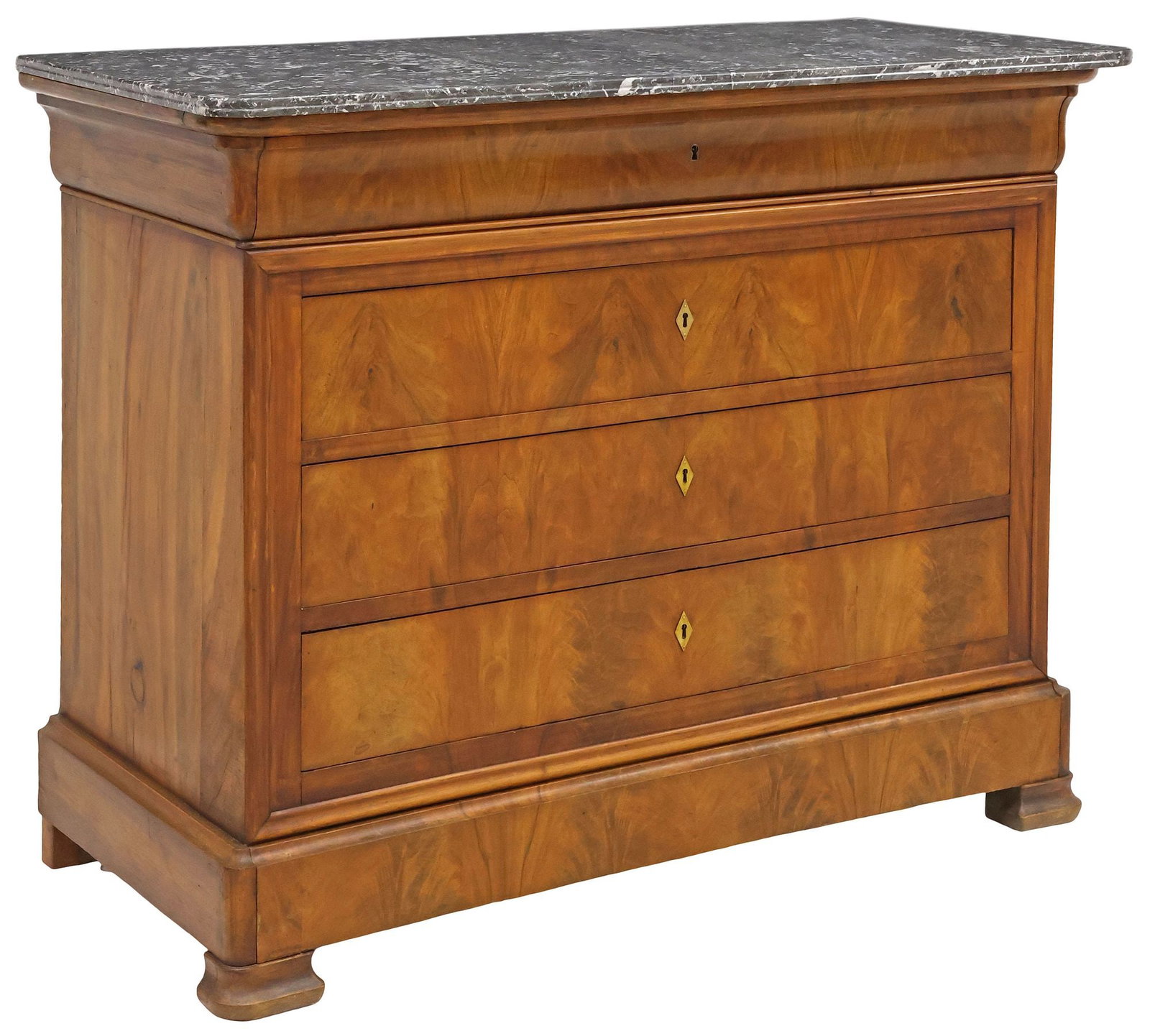 FRENCH LOUIS PHILIPPE PERIOD MARBLE-TOP MAHOGANY COMMODE (1 of 6)