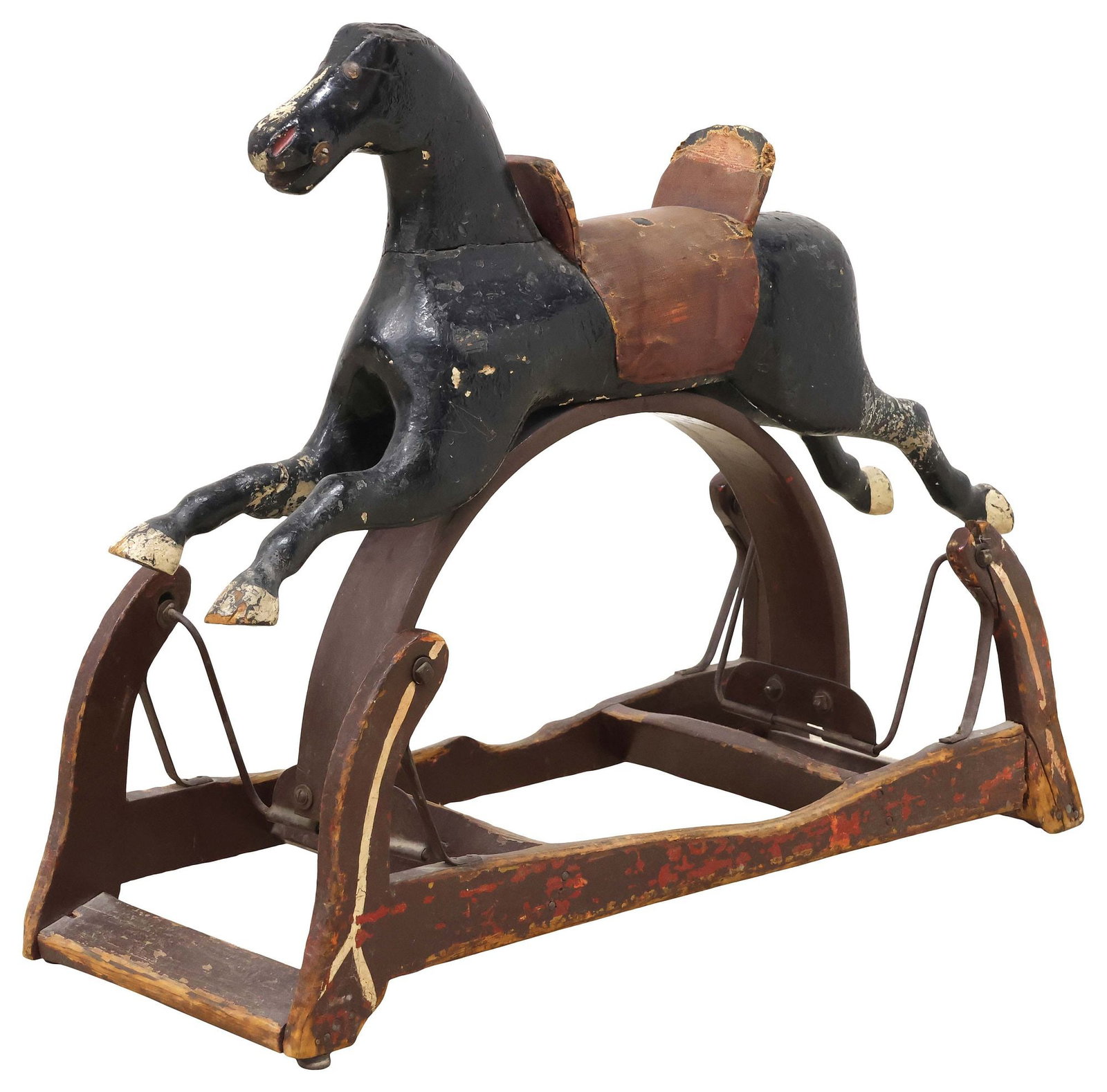ANTIQUE AMERICAN WHITNEY REED CO. (ATTRIB.) GLIDER ROCKING HORSE (1 of 7)
