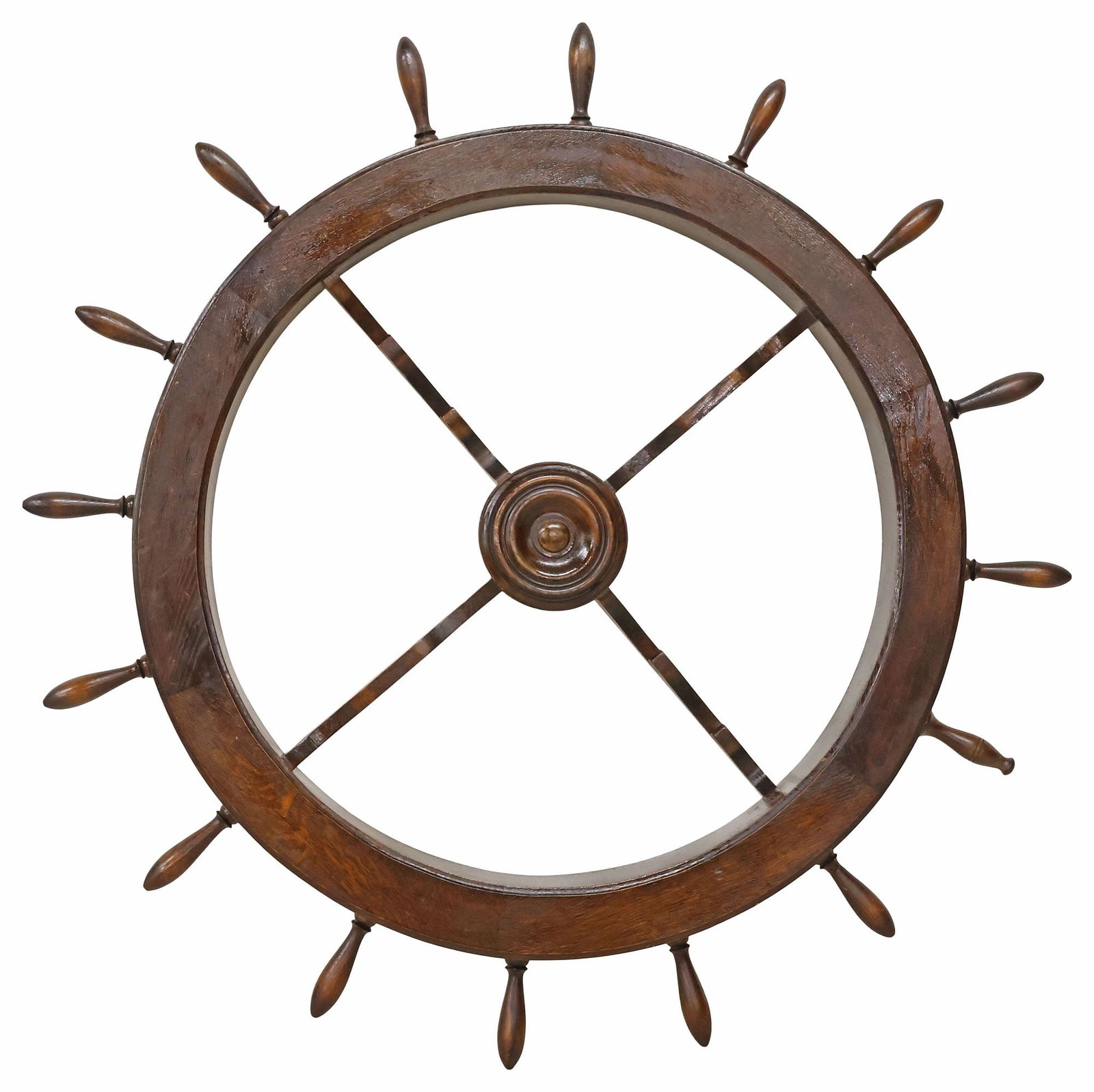 LARGE OAK NAUTICAL MODEL OF A SHIP'S WHEEL, 55.5"DIAM (1 of 5)