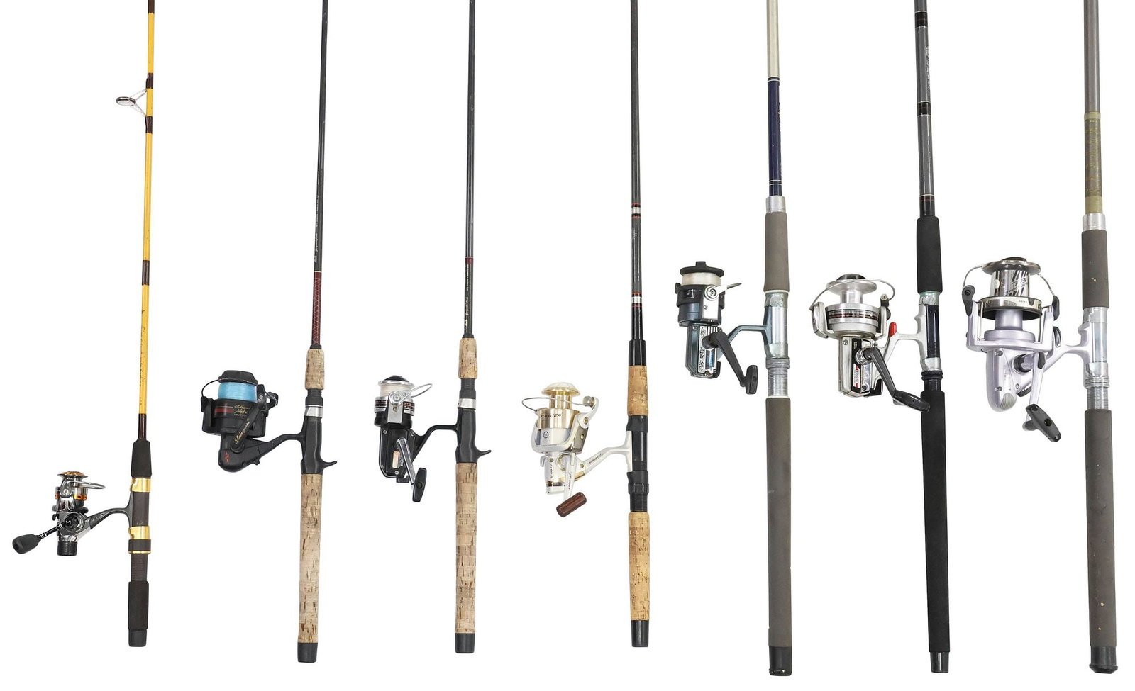 (7) SPINNING RODS & REELS, SHAKESPEARE, DAIWA, PFLUEGER (1 of 6)