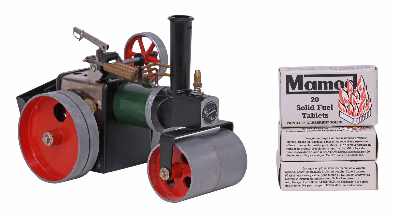 VINTAGE MAMOD LIVE-STEAM LOCOMOTIVE TOY, MODEL SR1 STEAM ROLLER (1 of 12)